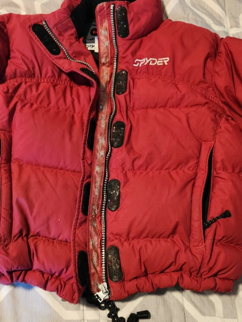 Vintage Spyder Kids Red Puffer Down Jacket Size 8